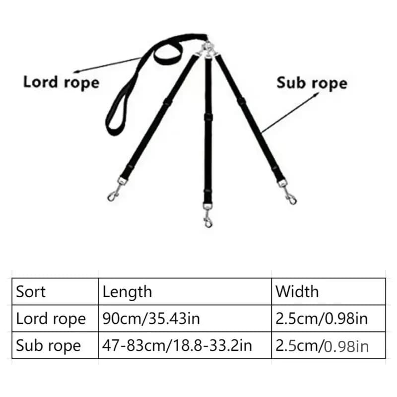 3-in-1 Multi-Dog Detachable Coupler Leash