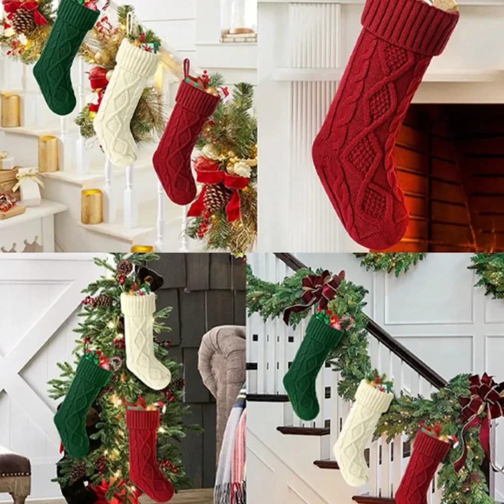 Christmas Knitted Stocking 45cm