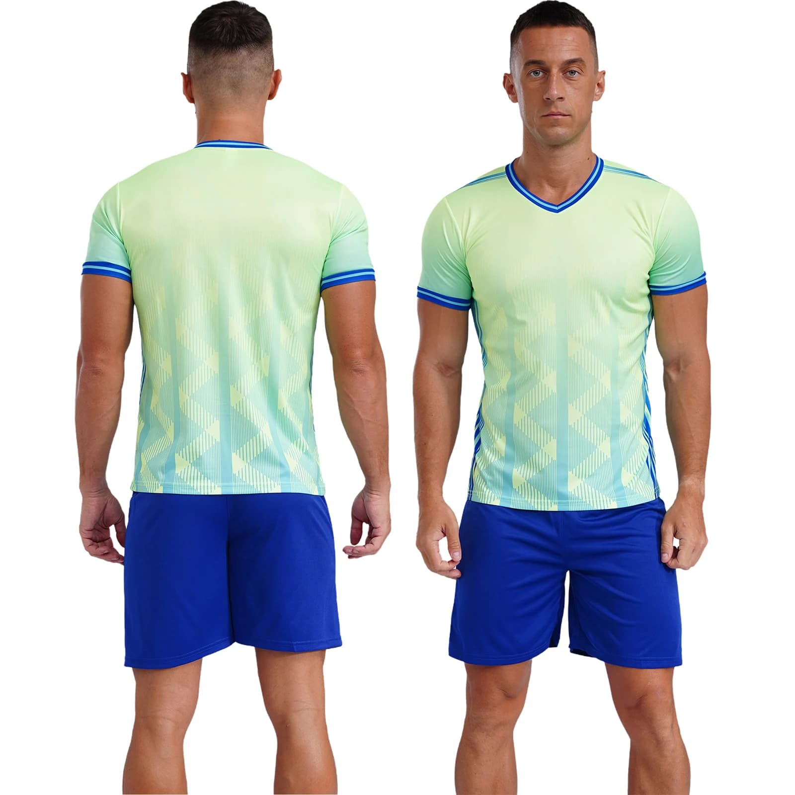 Men's V-Neck Graphic Print Training Uniform Set