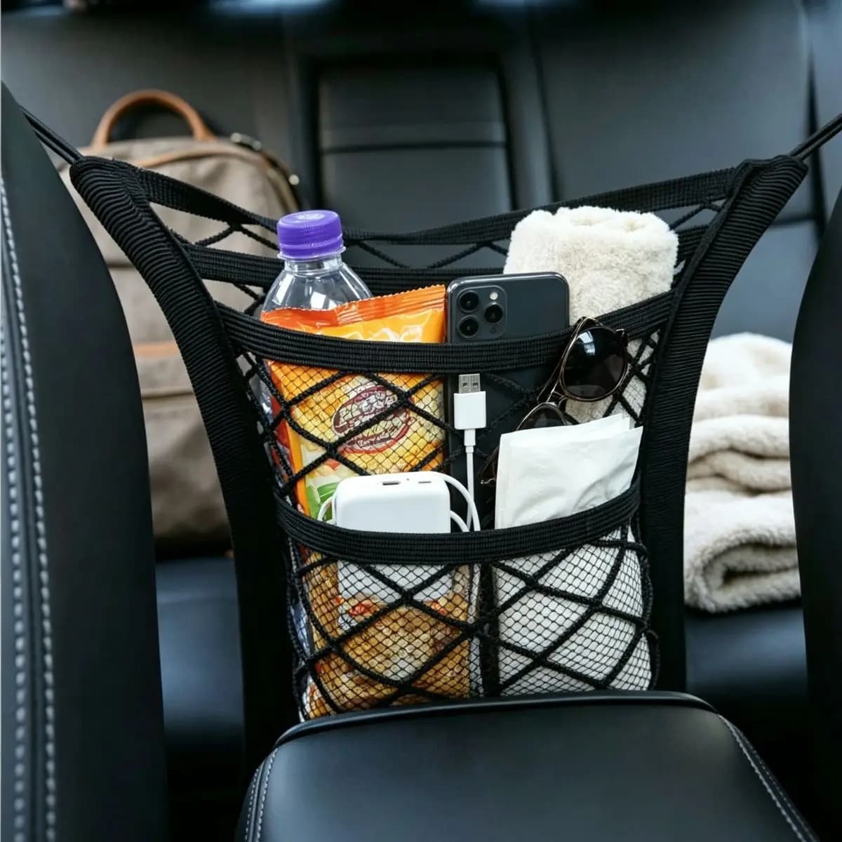 Dog Car Barrier With Mesh Storage