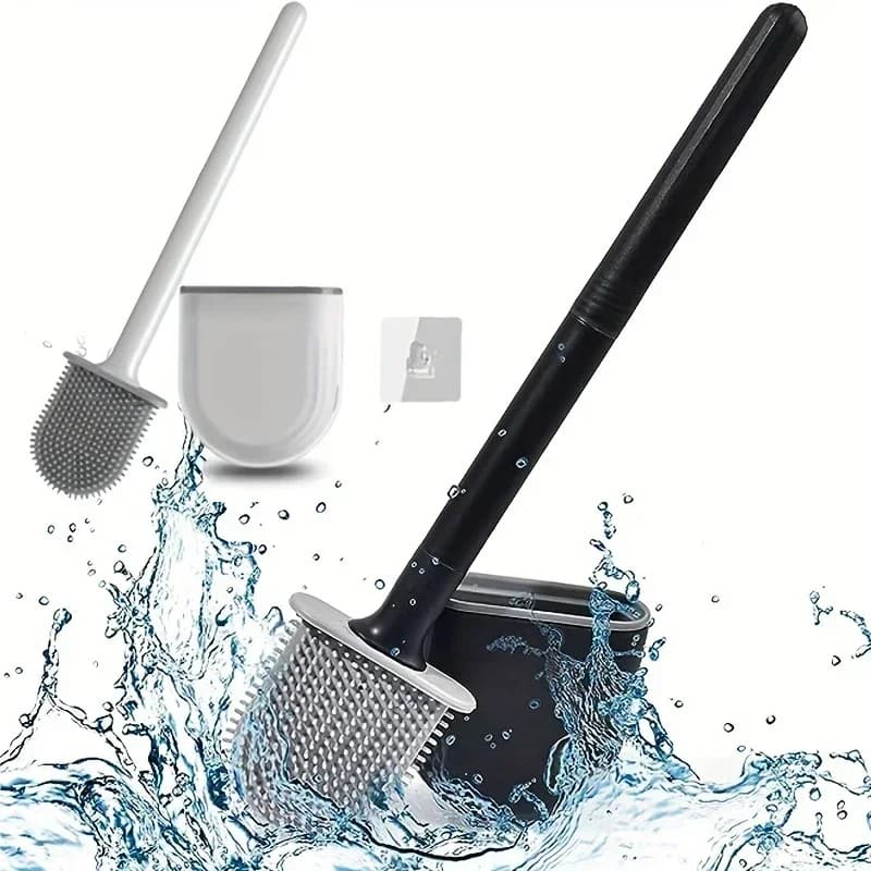 Silicone Toilet Brush with Wall Mount Holder