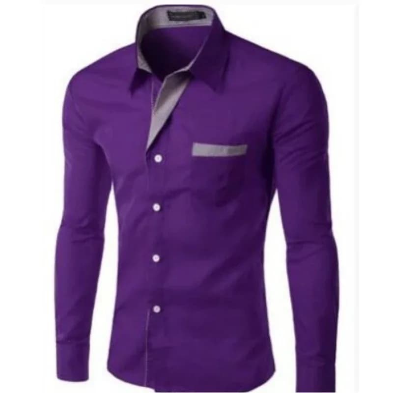 Men's Slim-Fit Long Sleeve Business Shirt