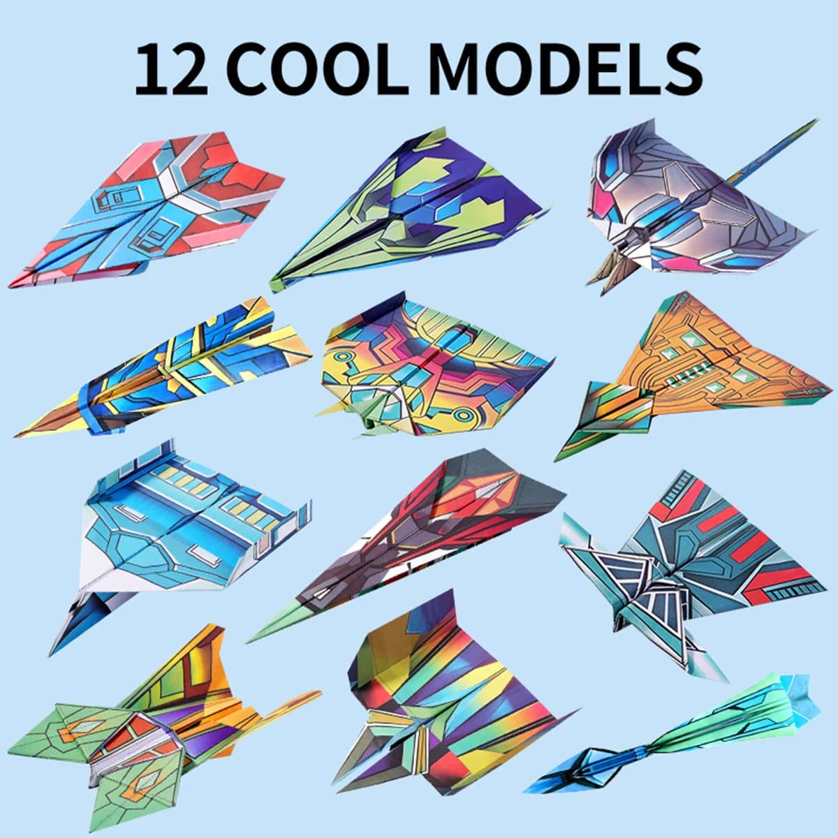 Paper Airplane Kit with 12 Classic Designs
