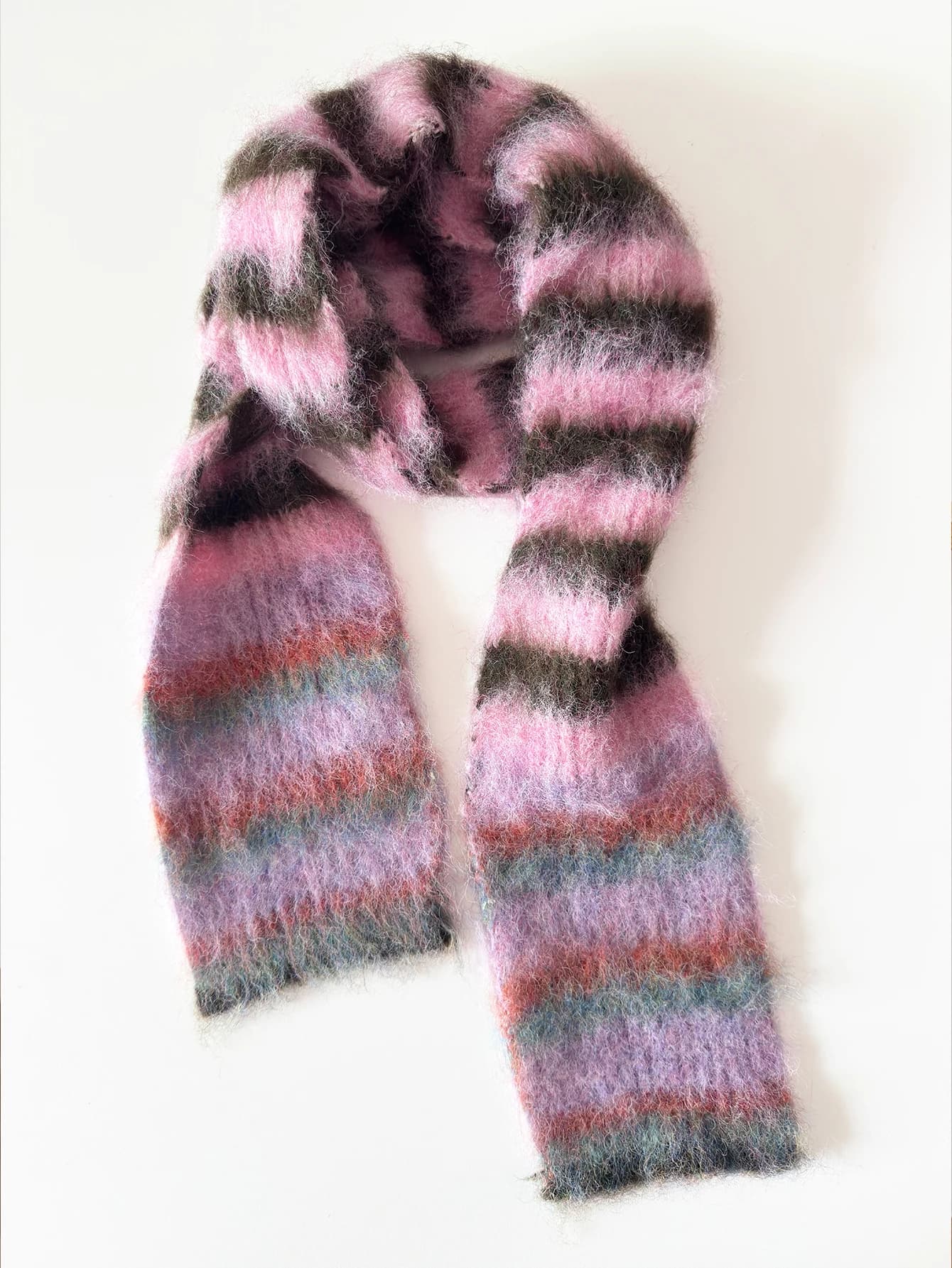 Winter Striped Knit Scarf