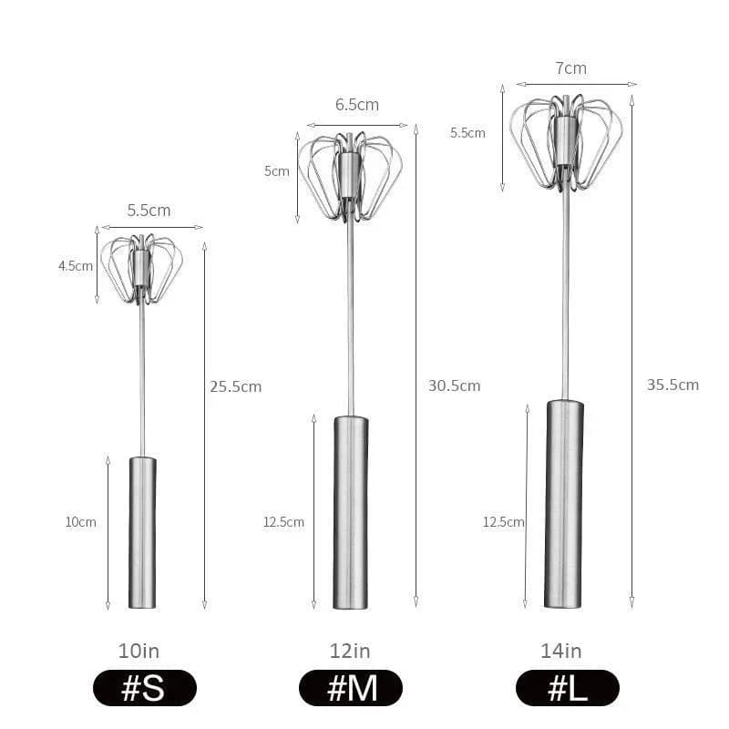 Stainless Steel Semi-Automatic Push Whisk