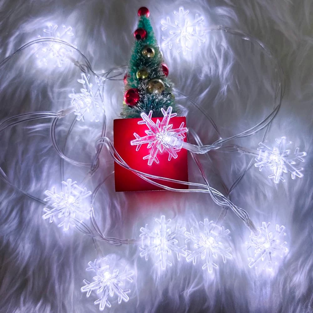 Christmas Led String Lights Santa Snowflake Garland