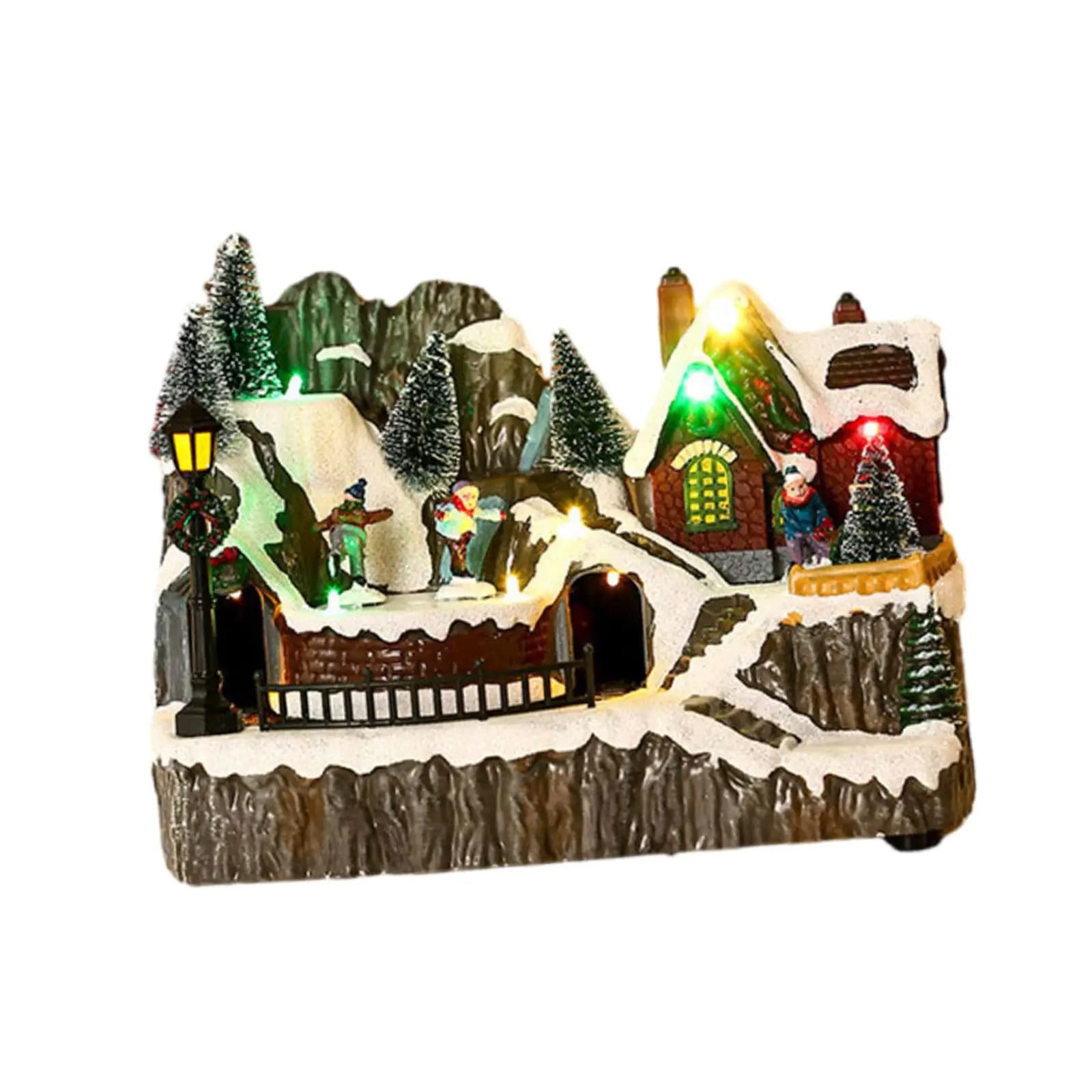 Luminous Christmas Cabin Figurine with LED Light