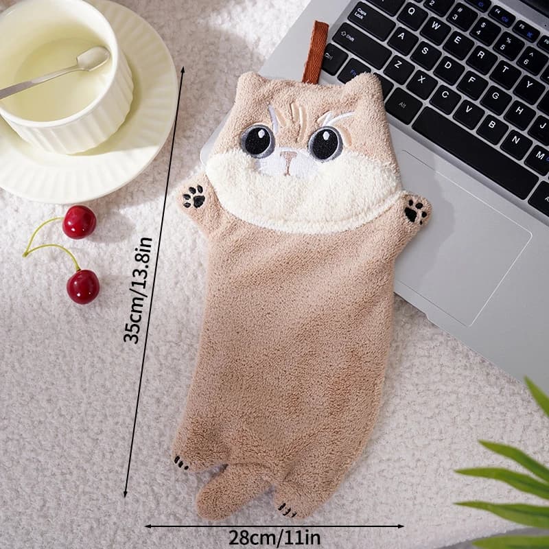 Cute Cat Cartoon Hand Towel