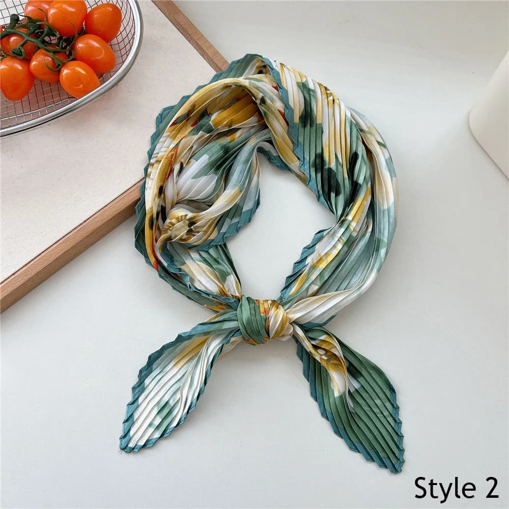 Fold Square Scarf Women Spring Summer Fashion Bandanas Bag Hat Head Hair Shawl Wraps Elegant Lightweight Luxury Hair Accessories