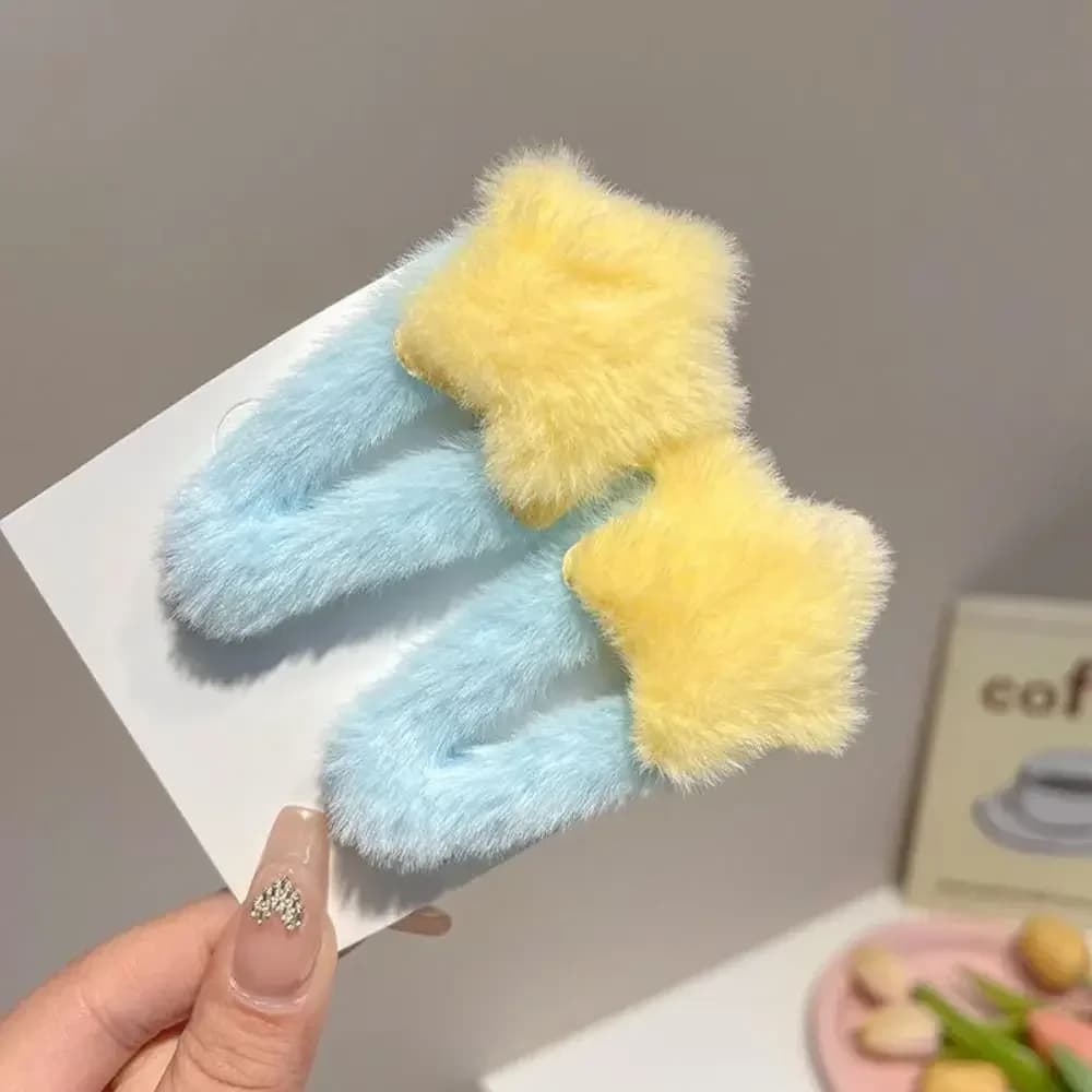 Plush Star Hair Clip Barrettes