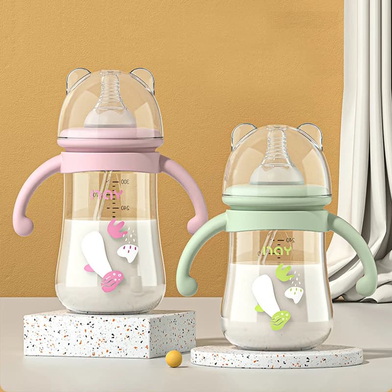 Baby Bottle with Handle and Pacifier Set