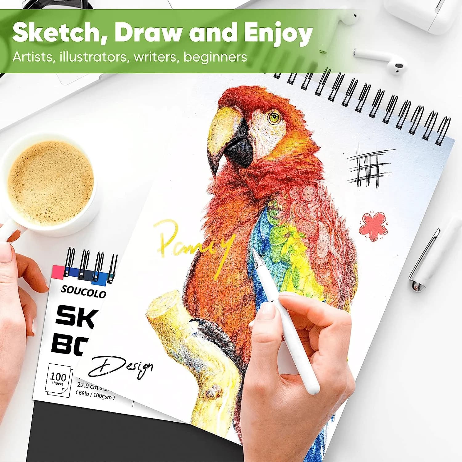Spiral Bound Sketch Book 9x12 100 Sheets
