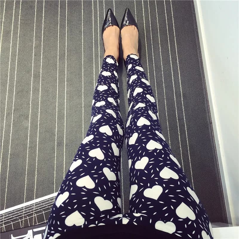 Women Charm Leggings New fashion Pattern Workout Jeggings Best Ladies Elastic Flower Pants