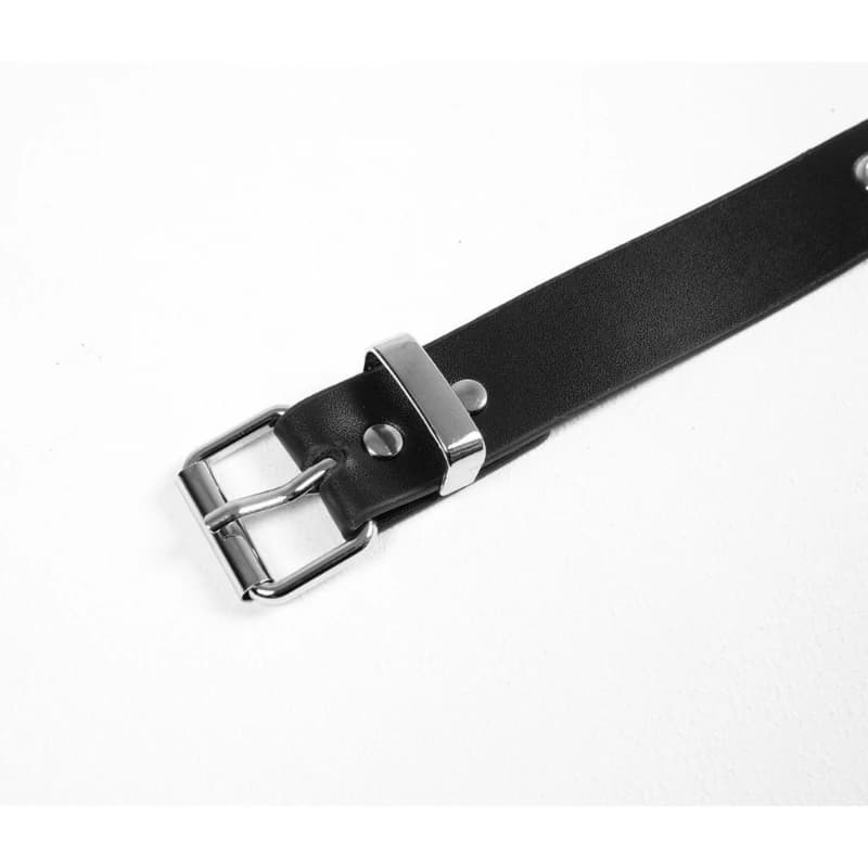 Punk Leather Bracelet with Metal Buckle