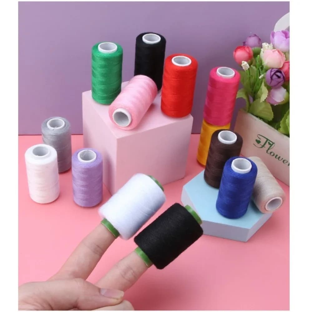 12 Color Polyester Sewing Thread Set