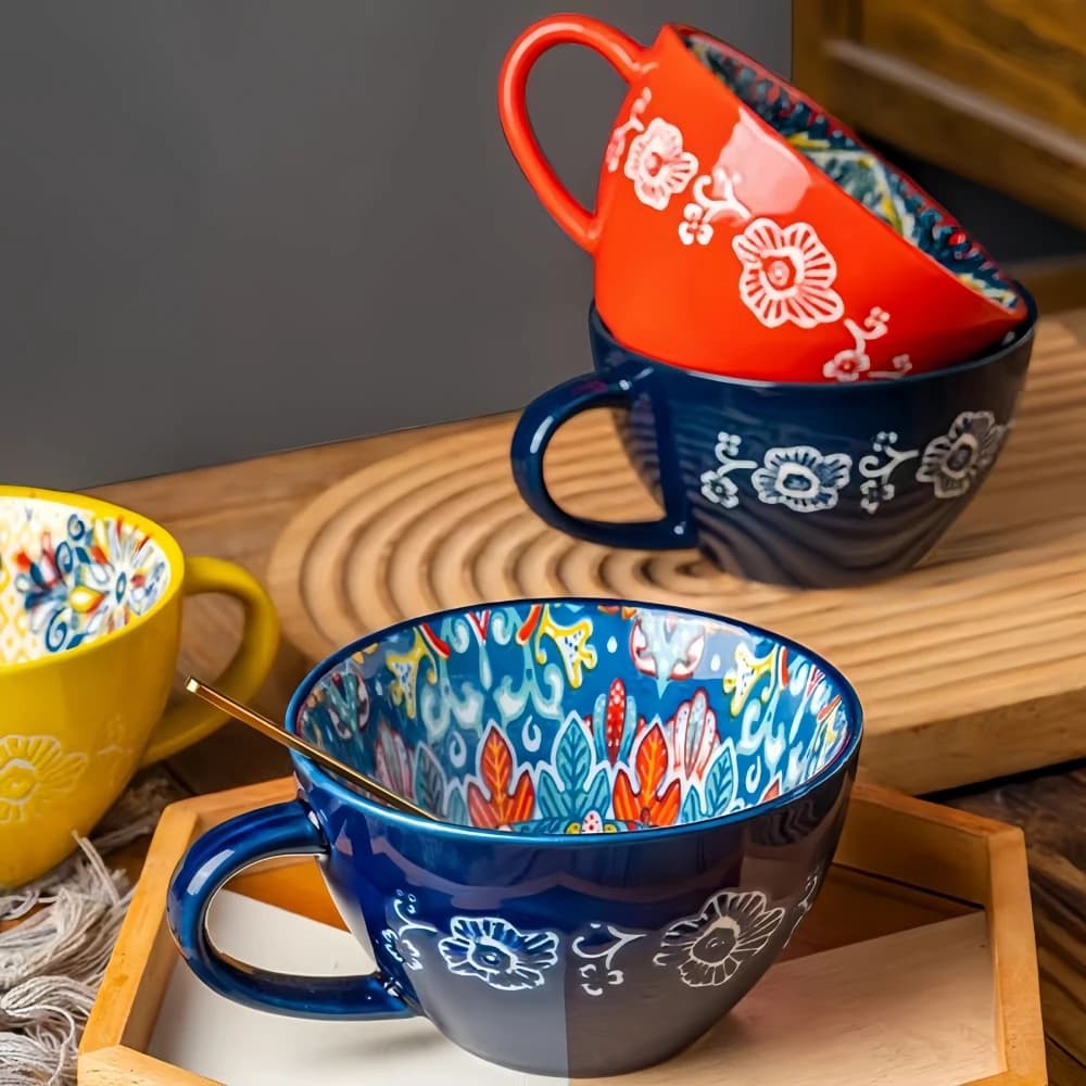 Bohemian Morning Tea Mug, 13.5 oz Ceramic Coffee Mug for Family  Colleagues Teachers Wives  Husbands Sisters  Brothers  Funny