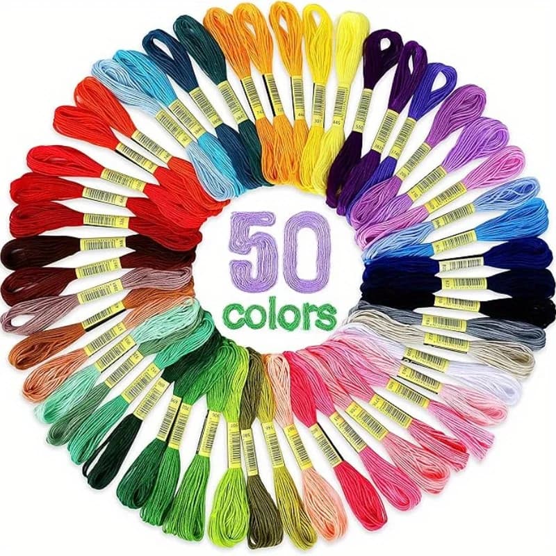 Cross Stitch Embroidery Floss 50-Color Set