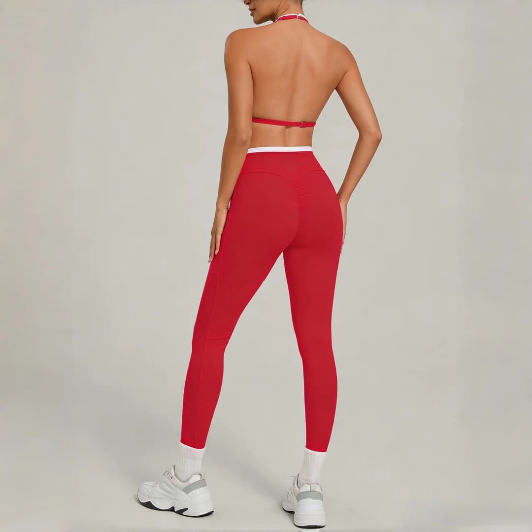 Women's Backless Halter Yoga Set