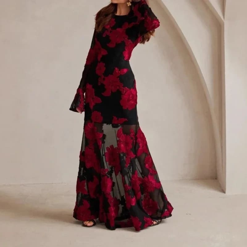 Elegant Dress Dress for Women 2025 Spring Collection Waist V-neck Jacquard Embroidered Dress