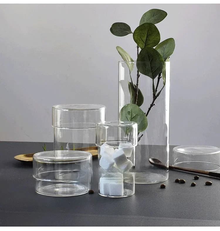 Glass Canisters Set of 4 with Lids