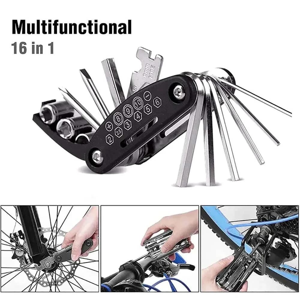 Bike Repair Tool Kit with Pump and Patch