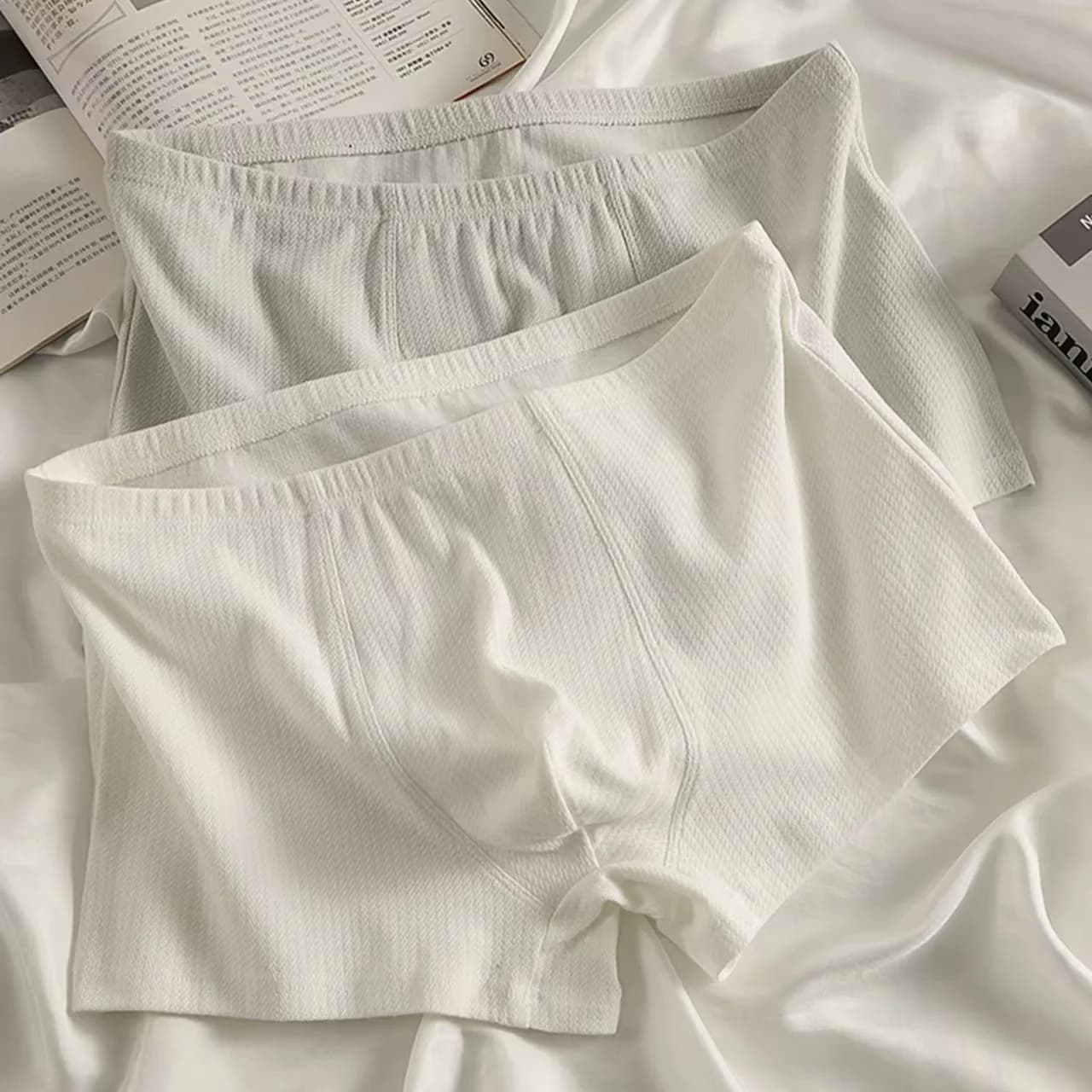 Men’s Boxer Briefs Breathable Soft Stretch Underwear High Elastic Comfortable Plain Color Shorts