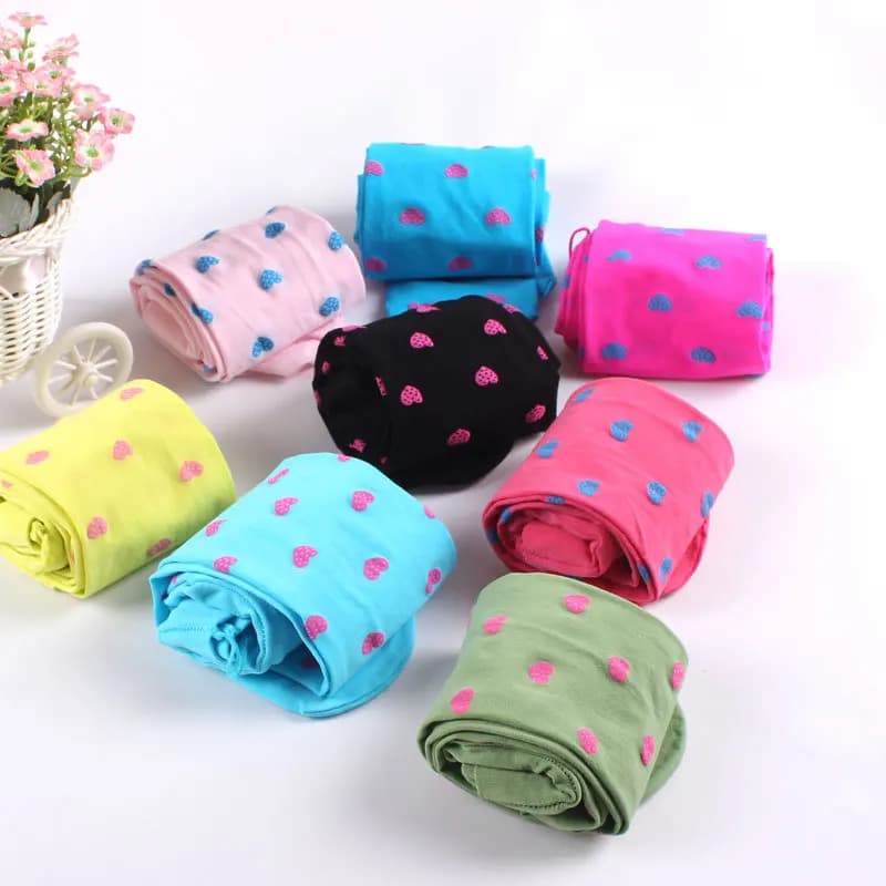 Girls Heart Pattern Elastic Waist Tights