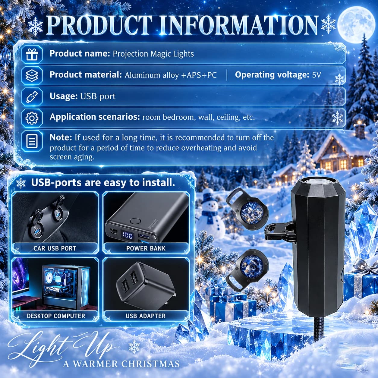 Christmas Projection Night Light