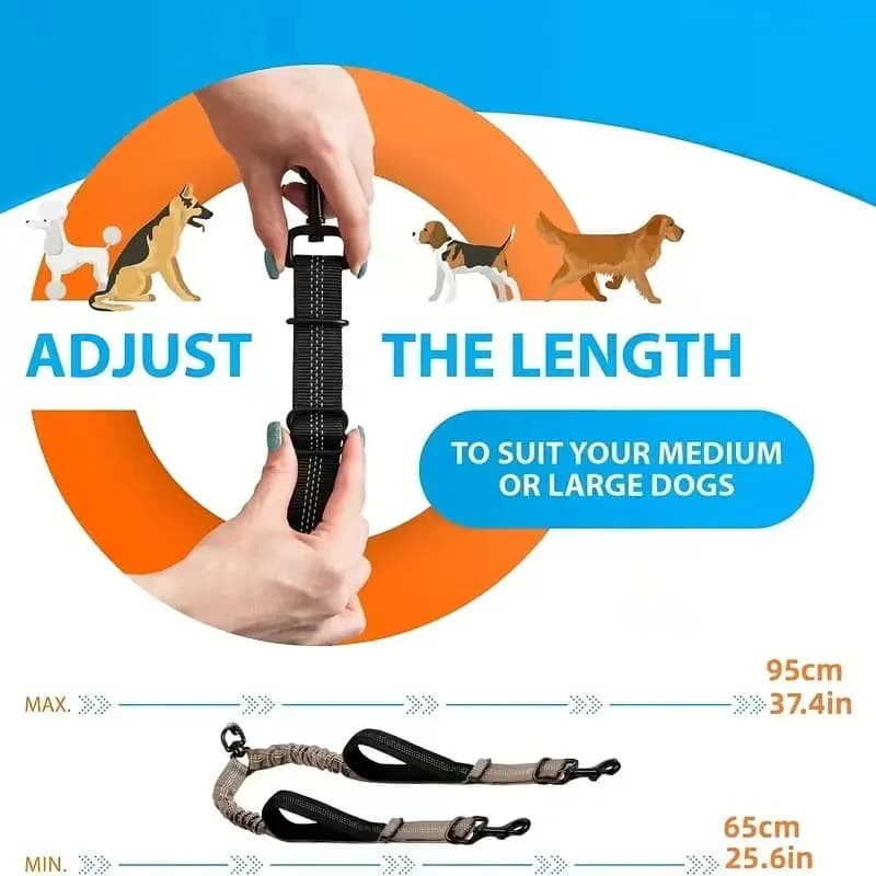 Dual Dog Leash Coupler with Padded Handles