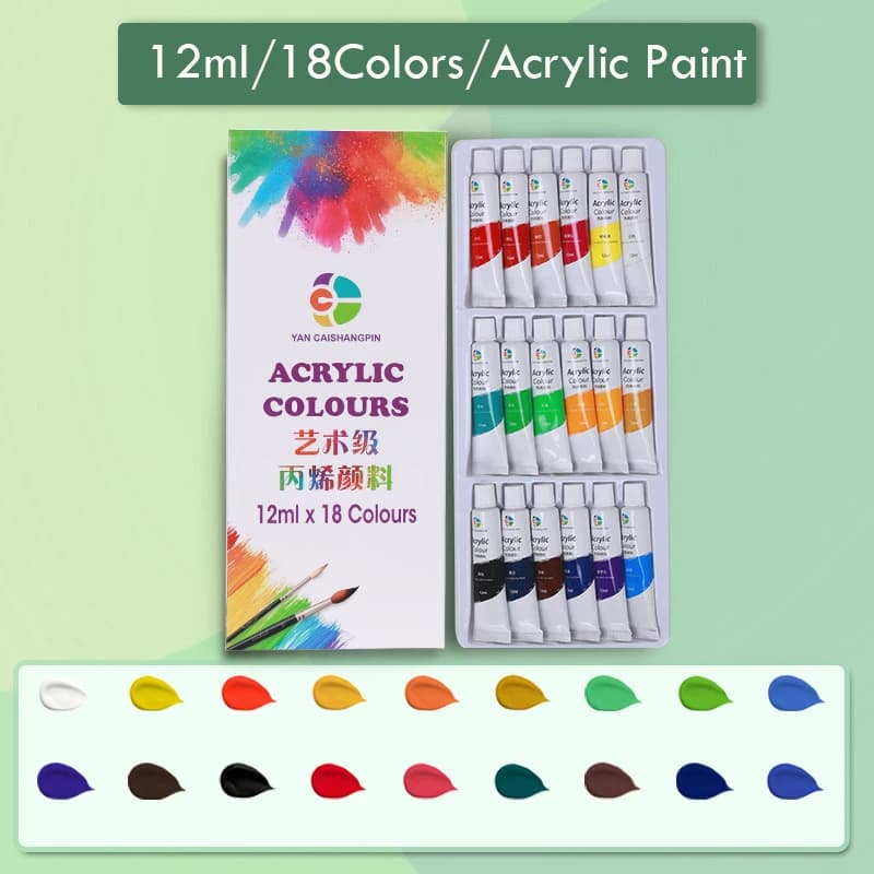Acrylic Pigment Set 12ml Non-Toxic Quick Drying