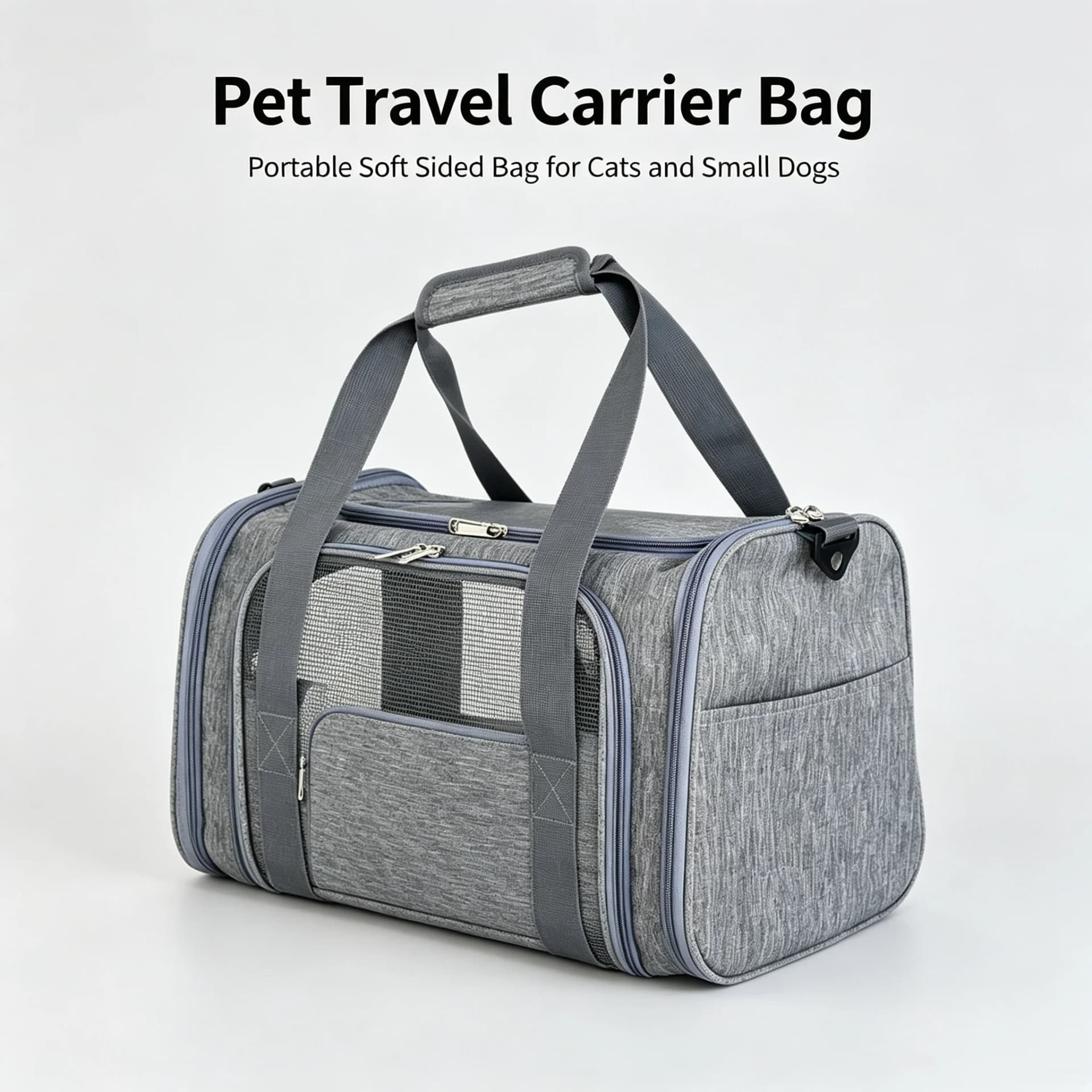 Soft-Sided Pet Carrier Bag for Medium Large Cats & Puppies, Portable Travel Dog Carrier Handbag