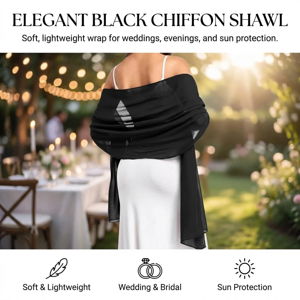 Women's Lightweight Chiffon Wedding Shawl