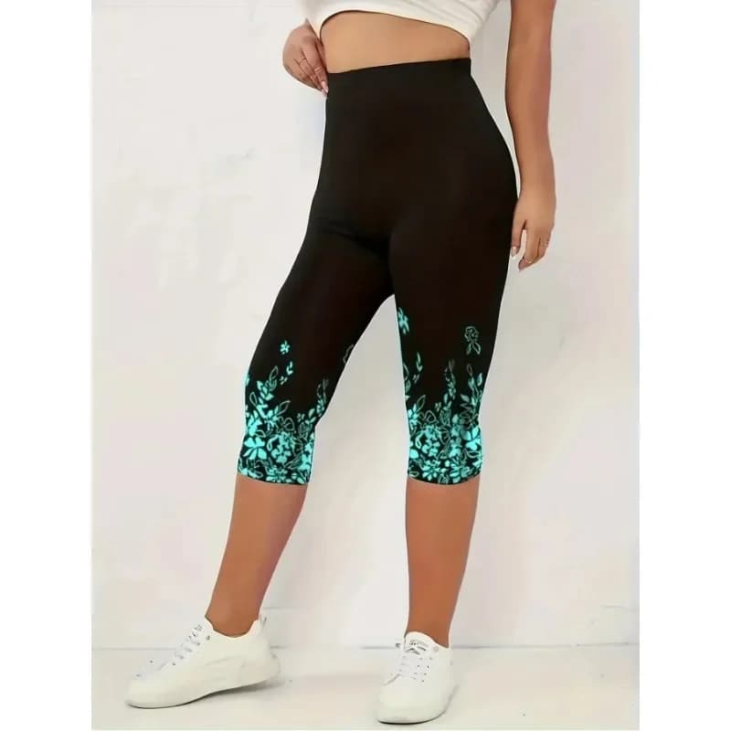 Women's High-Rise Floral Print Capri Leggings