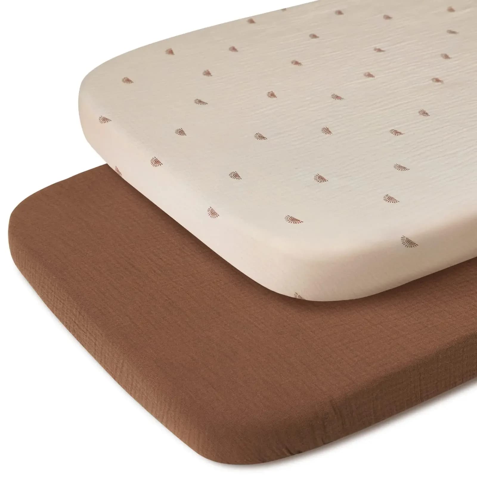 Universal Size Solid Color Infant Bassinet Cradle Bedding for Newborns Nursery New 2pcs Breathable Cotton Baby Crib Fitted Sheet