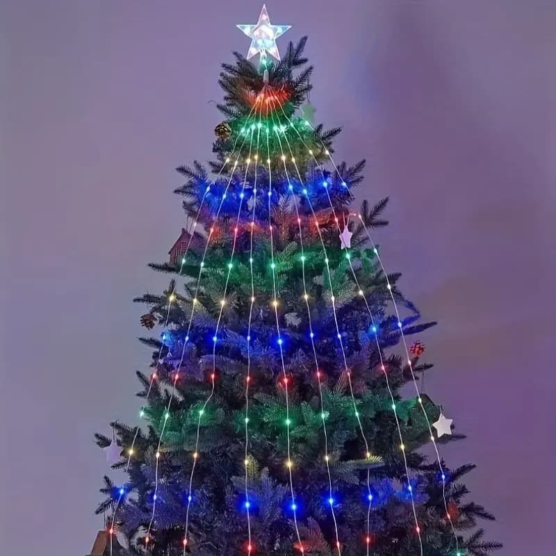 Christmas Tree Waterfall String Lights