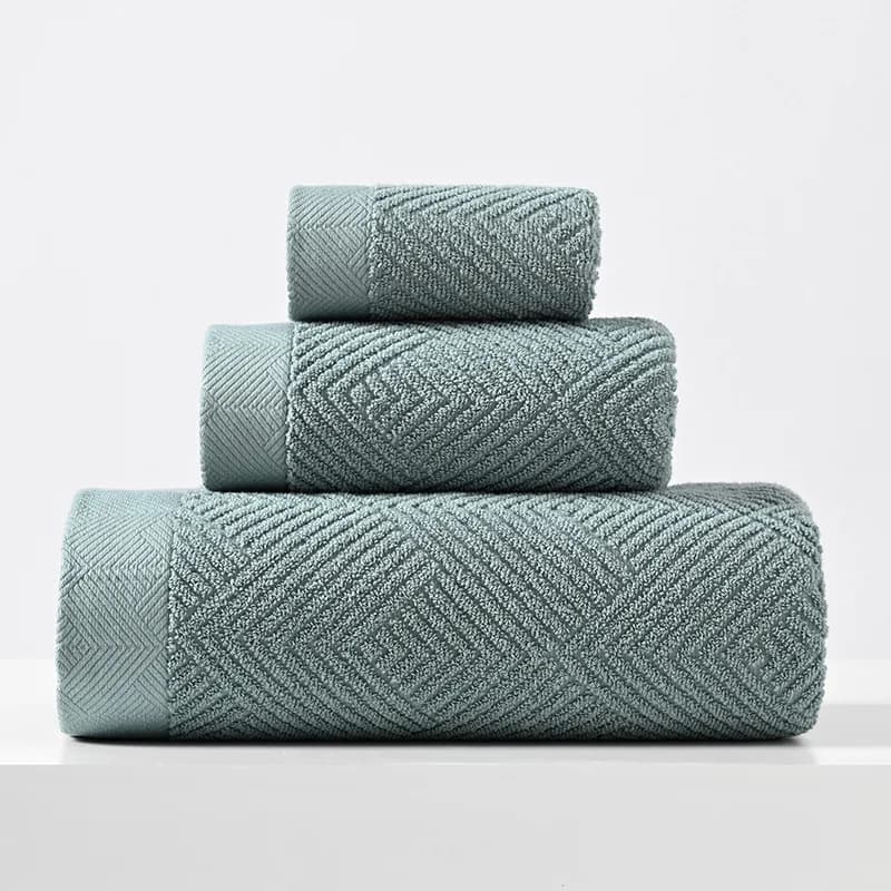 Bath Towel Set 3-Piece Quick Dry Cotton