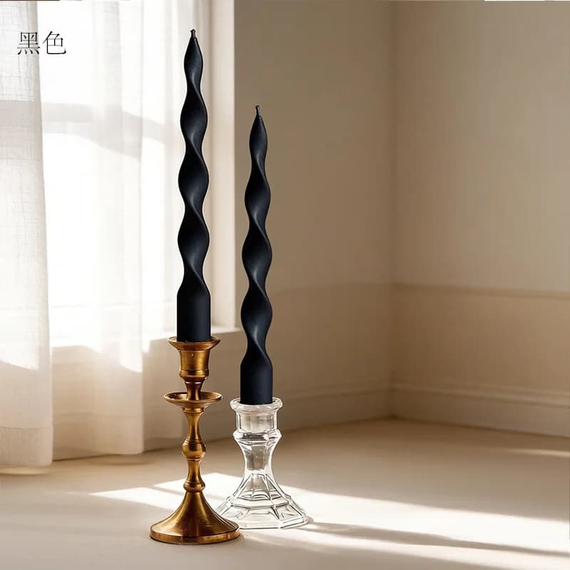 Spiral Twisted Taper Candles Pair