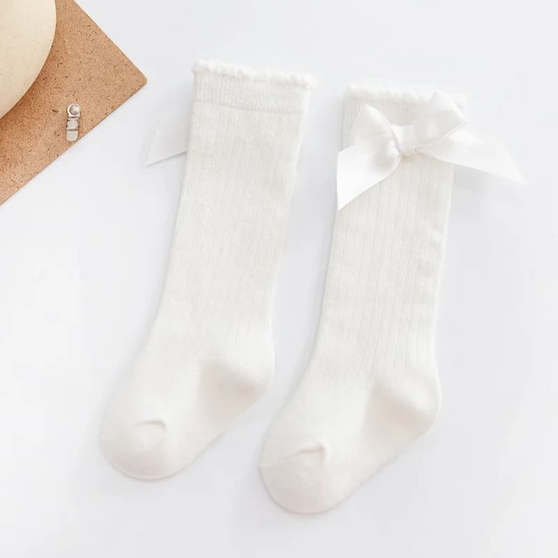 Baby Girl Mid-Tube Socks With Bow