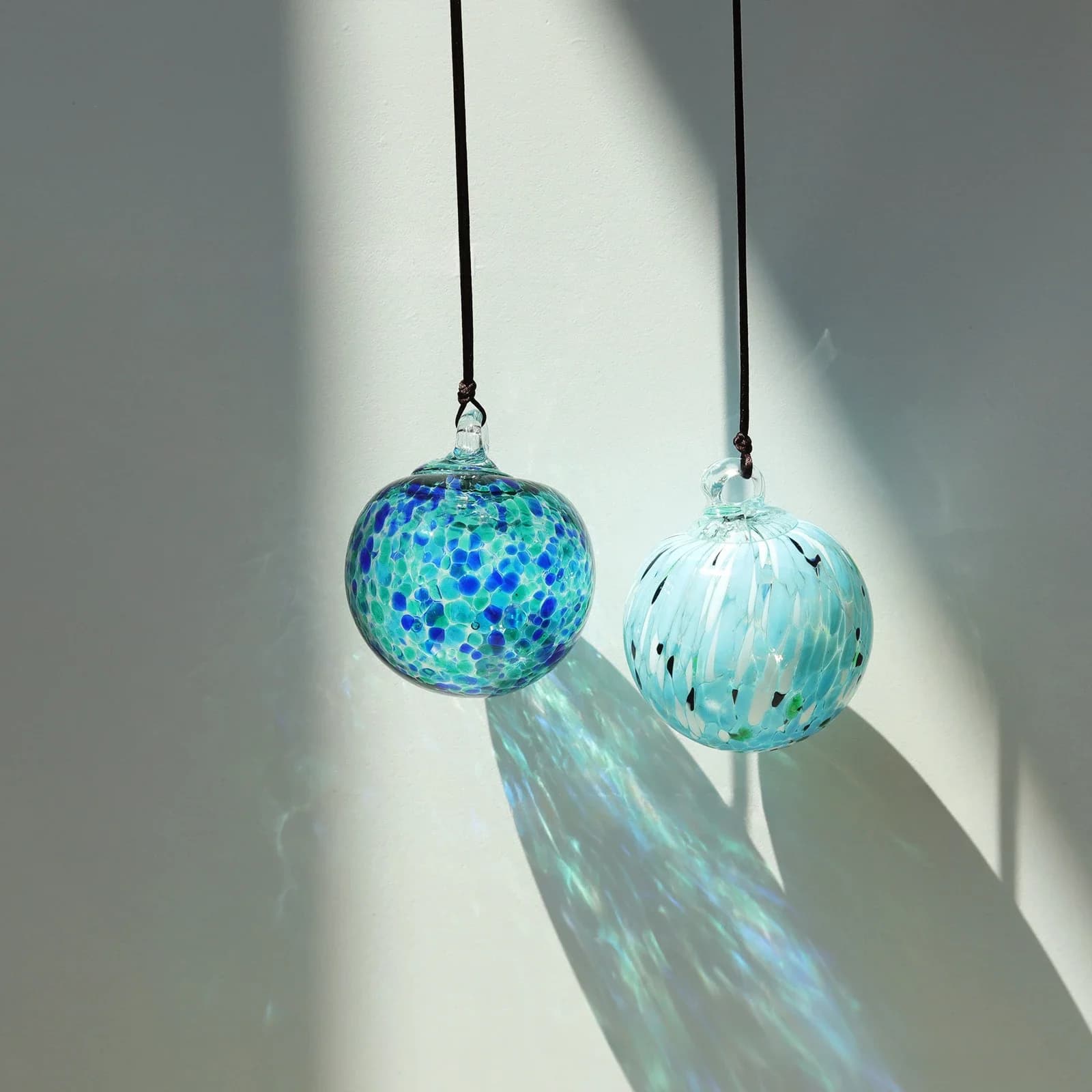 Hand-Blown Glass Hanging Ball Ornament