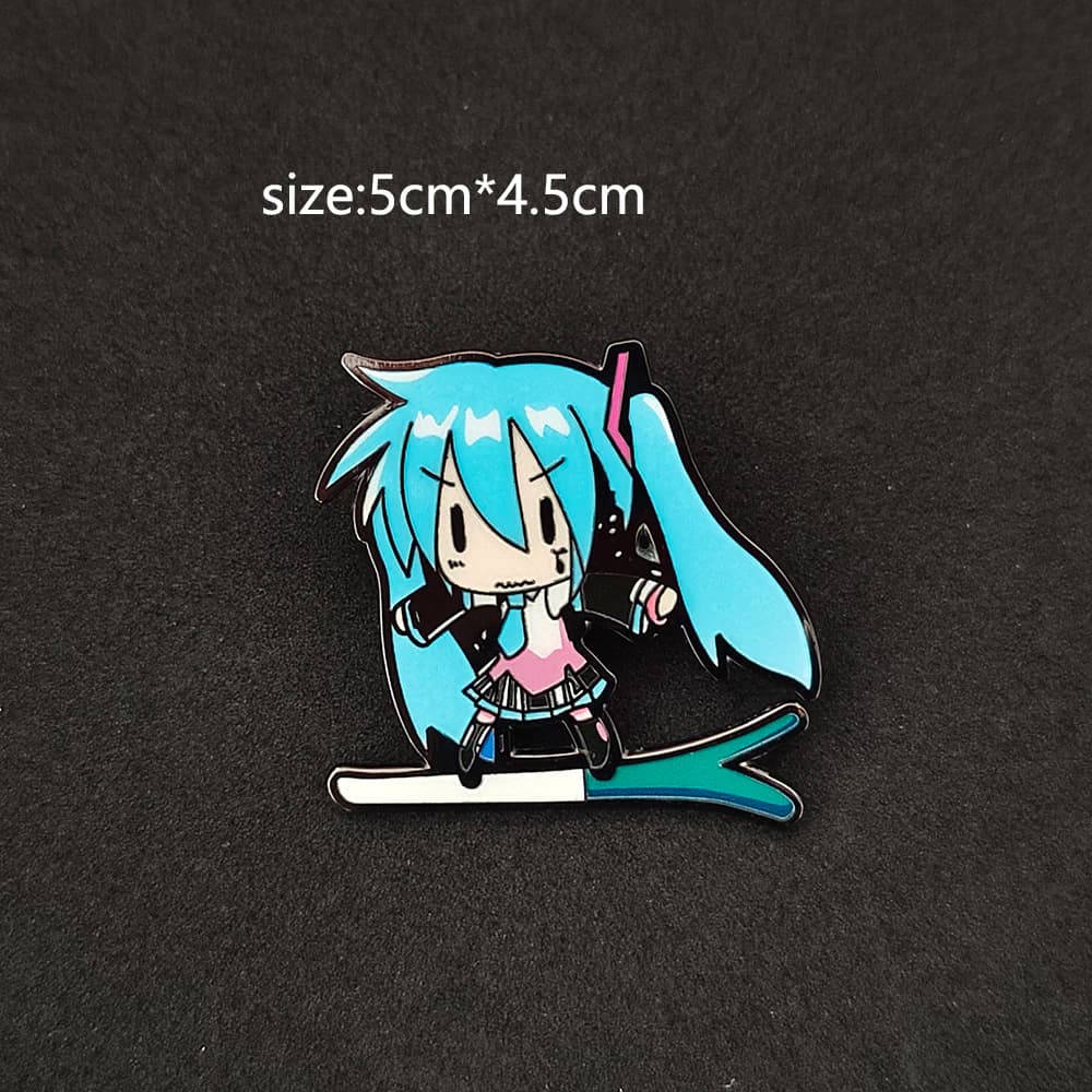 Anime-related clothing accessories, role-playing decorative badges, music girls, enamel brooches, clothes, schoolbags, backpacks
