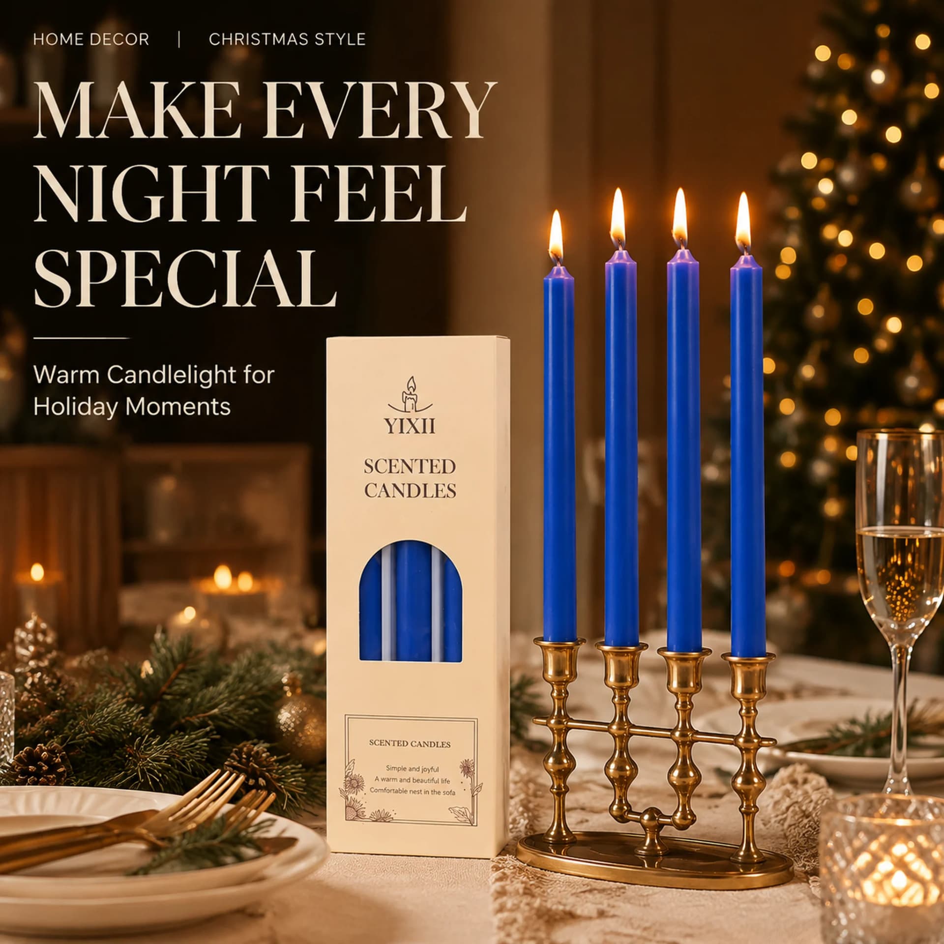 Blue Soy Wax Scented Candle Set