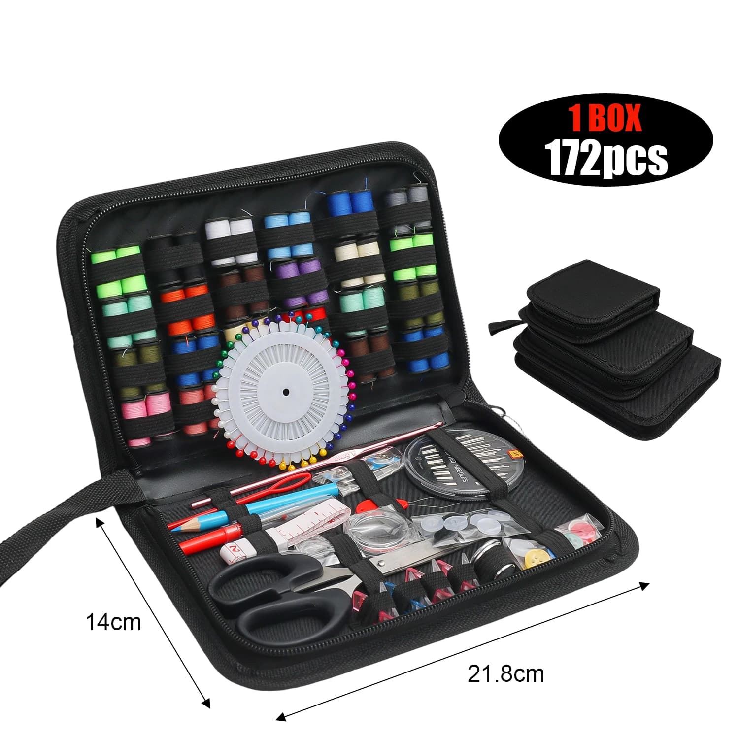 Sewing Kit with Threads Needles Scissors Measuring Tape Portable Travel Home DIY Crafts Hand Repair Embroidery Sewing Tools