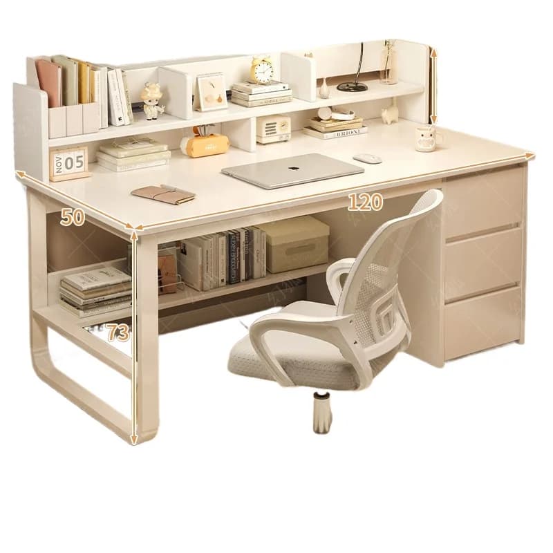 White Drawer Office Desk Fancy Organizer Ergonomic Computer Vanity Office Desk Study Sedentary Biurka Komputerowe Furnitures