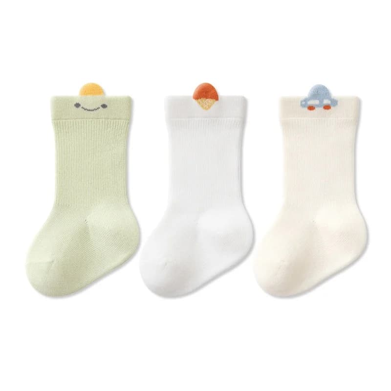 Cotton Baby Socks 3-Pair Set