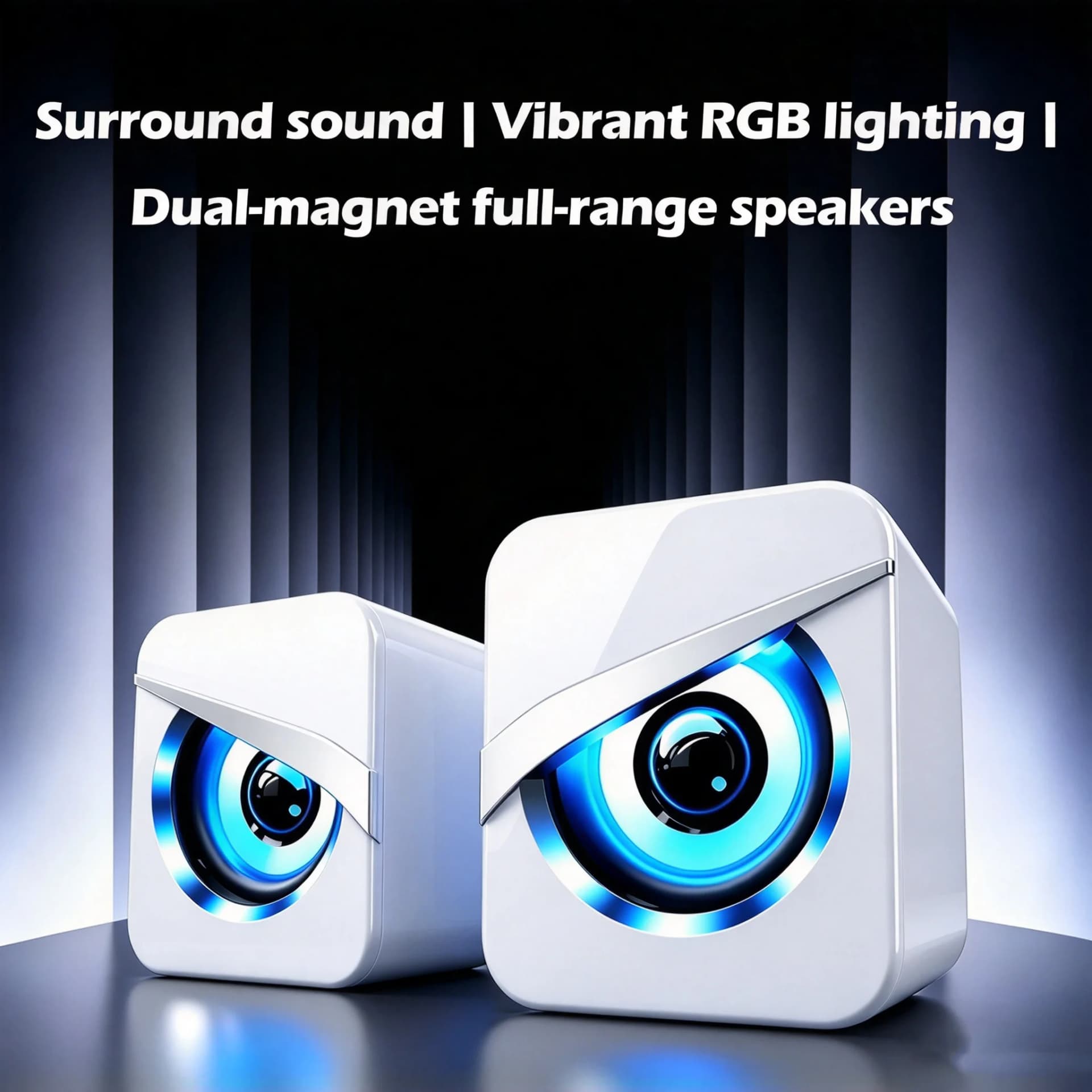Mini Desktop Speakers with USB Power and LED Effects