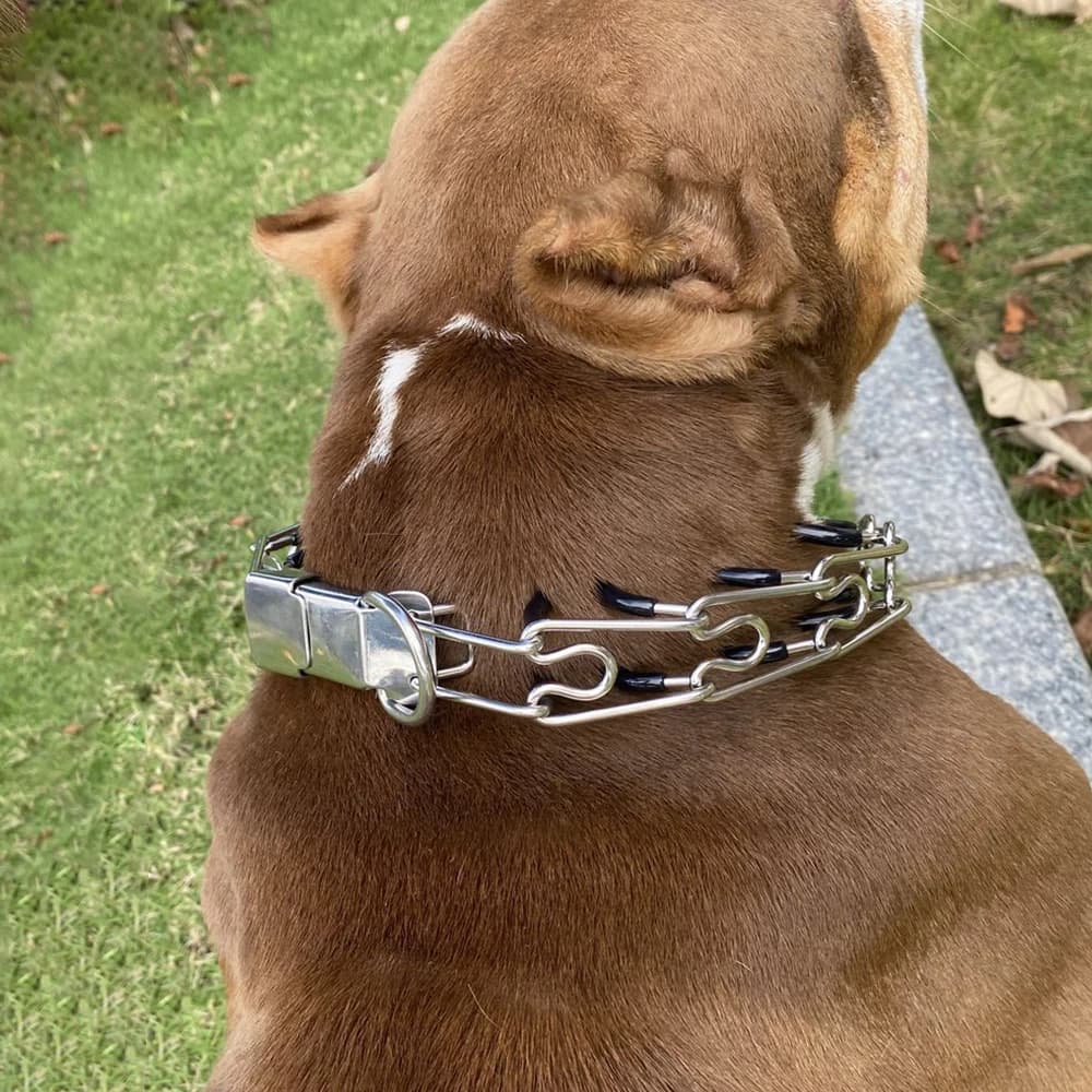 Dog Training Collar Effective Pinch With Comfort Anti Pull Training Adjustable Multi-size Stainless Steel Pet Prong Choke Collar