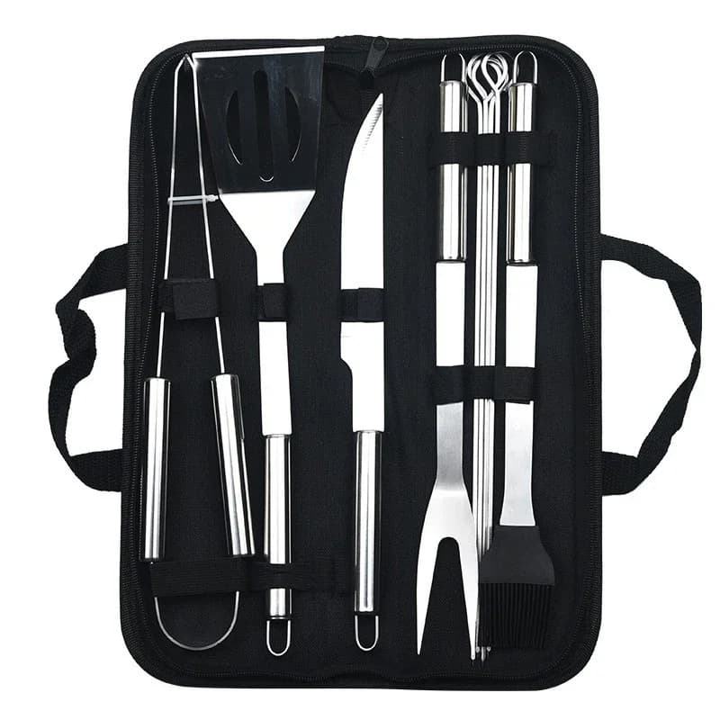 9-Piece Portable BBQ Tool Kit with Storage Bag