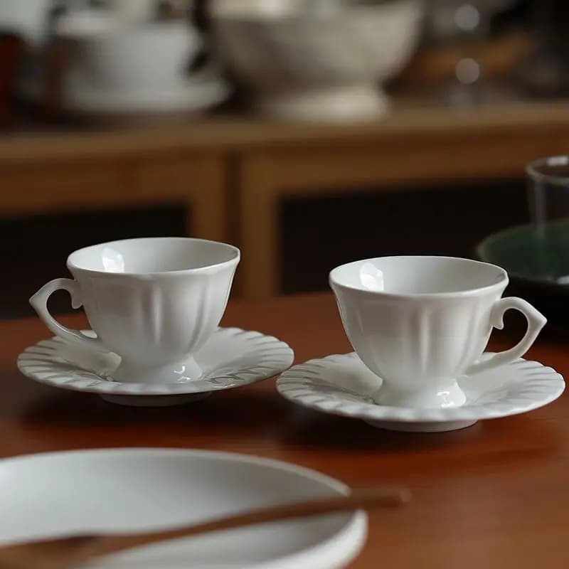 Vintage Ceramic Espresso Cup and Saucer