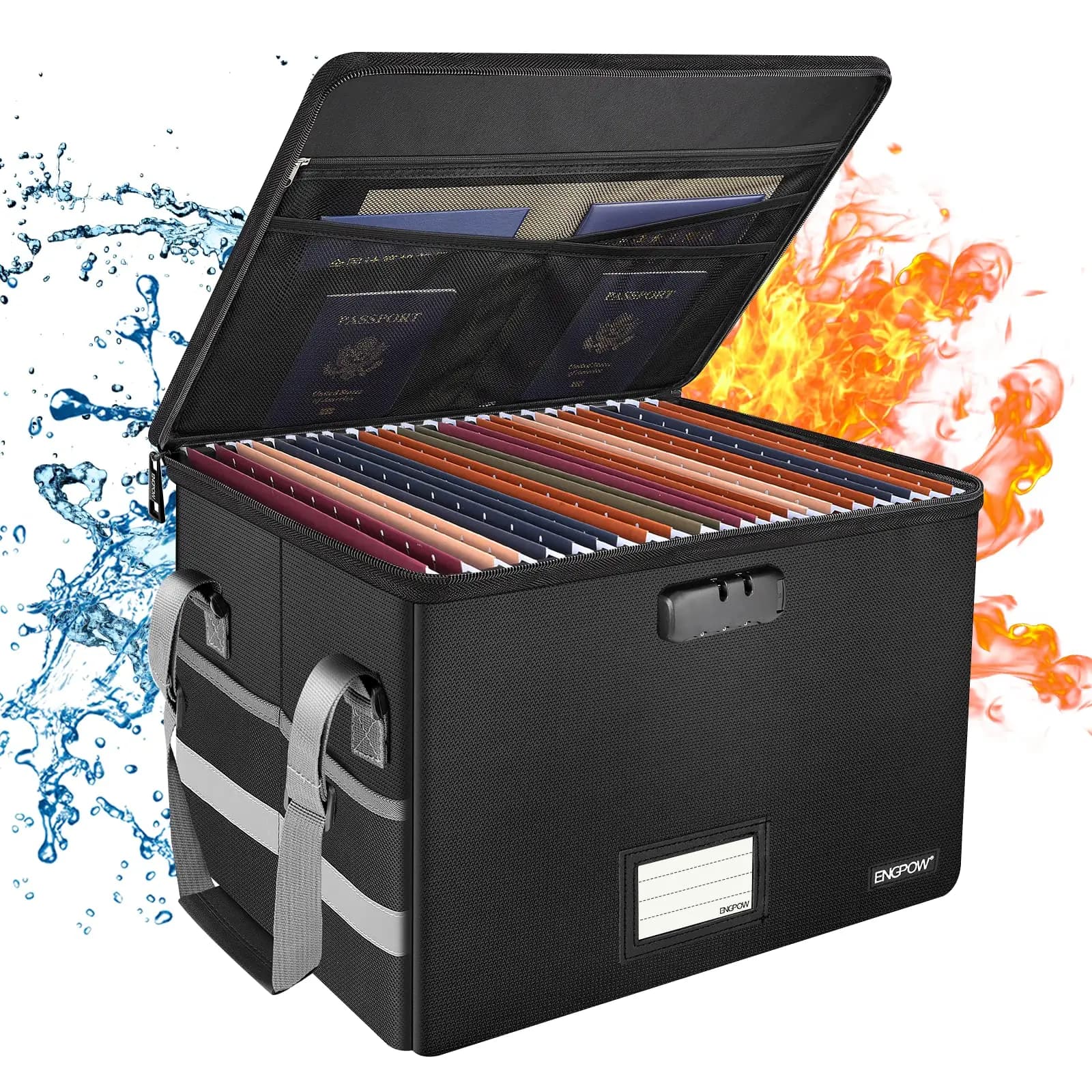 Fireproof File Box with Lock and Handle