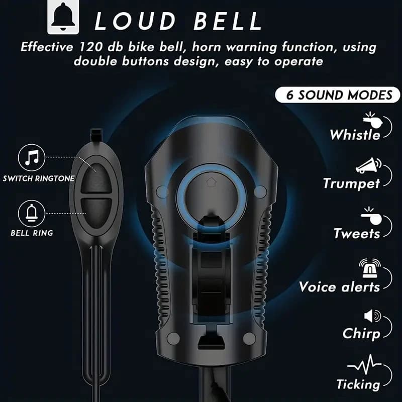 Bicycle Light Set With Horn and Speedometer